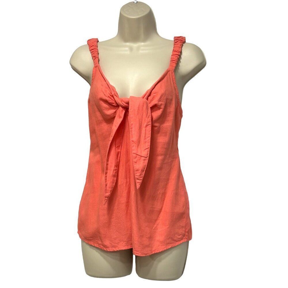 RiverIsland Pink linen blend bow cami top, Sz. 4